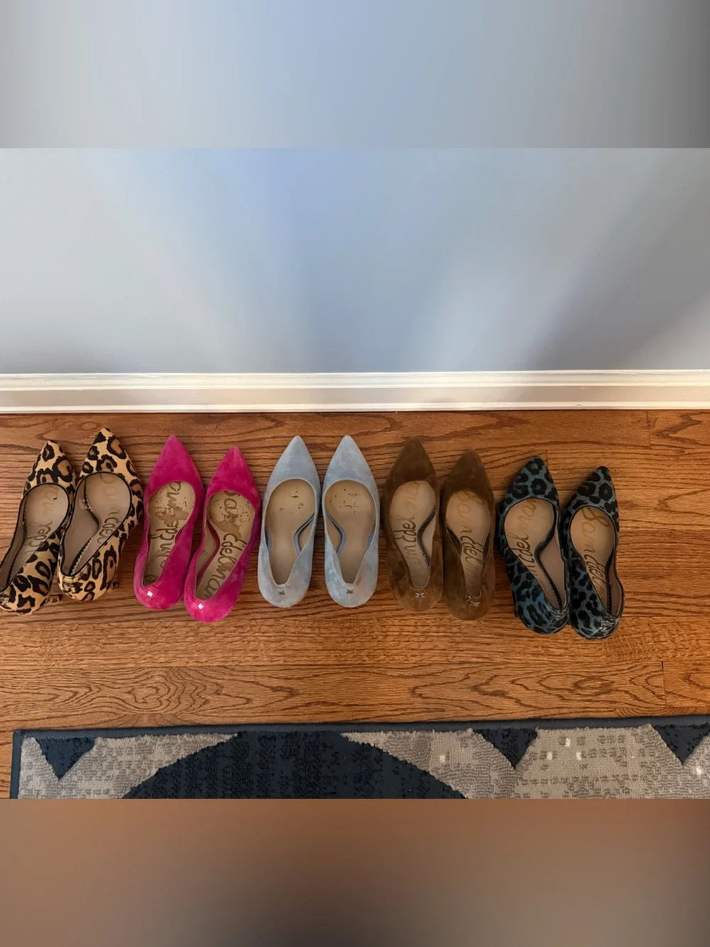 Sam Edelman Pointed Toe Pumps in Leopard, Hot Pink, Light Blue, Olive and Slate